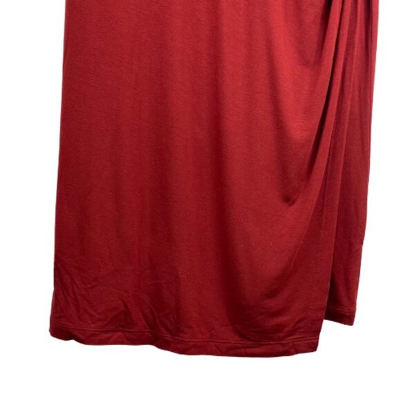 Peruvian Connection Dress Womens XS Draped V Neck Stretch Jersey 3/4 Sleeve Red - Picture 4 of 9